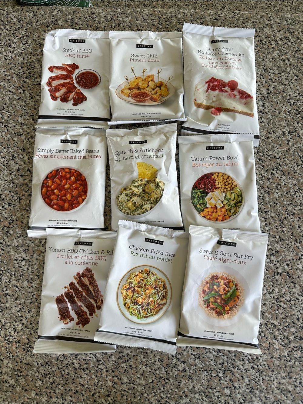 Epicure | Lot of 9 Seasoning/Sauce/Dip/Dessert Mixes